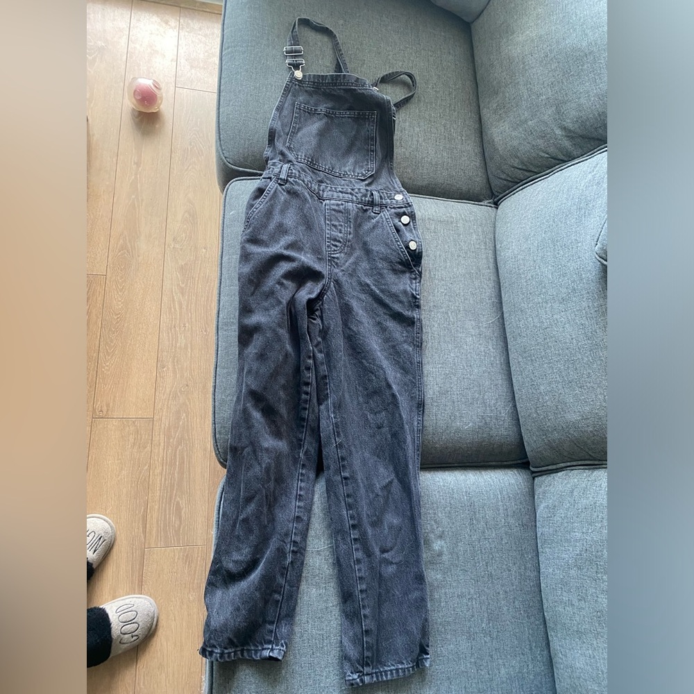 Topshop denim moto overalls